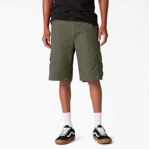 Green Dickies Skateboarding Regular Fit Cargo Men's Shorts | 280-BNQYIT