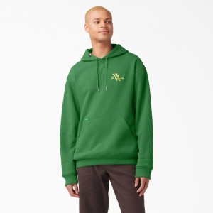 Green Dickies Vincent Alvarez Embroidered Men's Hoodie | 687-JAMXYT