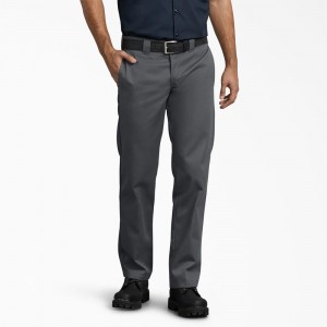 Grey Dickies 873 Slim Fit Men's Work Pants | 304-BYLOMD