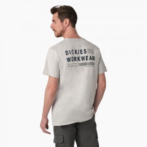 Grey Dickies Cooling Performance Graphic Men's T-Shirt | 647-JHLWDP