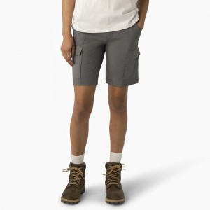 Grey Dickies Cooling Slim Fit Cargo Women's Shorts | 348-YOSVWA