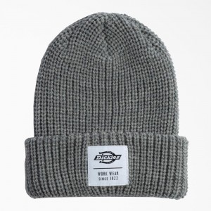 Grey Dickies Cuffed Fisherman Women's Beanie | 172-IPFNBY