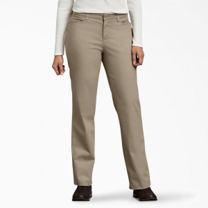 Grey Dickies Curvy Fit Women's Pants | 251-VOQXJT