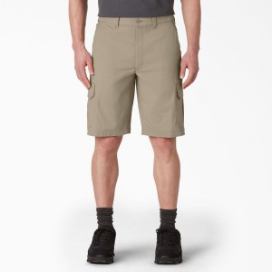 Grey Dickies FLEX Cooling Regular Fit Cargo Men's Shorts | 467-NBORSP