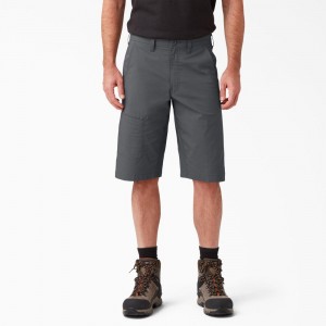 Grey Dickies FLEX Cooling Regular Fit Utility Men's Shorts | 692-BRLPHF