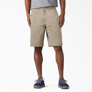 Grey Dickies FLEX Cooling Regular Fit Utility Men's Shorts | 960-SKQYOD