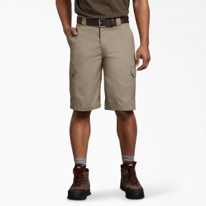 Grey Dickies FLEX Regular Fit Cargo Men's Shorts | 246-TFHJWP