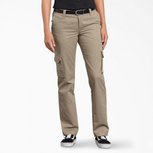 Grey Dickies FLEX Relaxed Fit Women's Cargo Pants | 236-HXFDVG