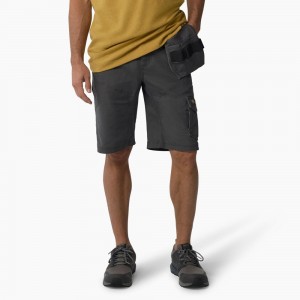 Grey Dickies FLEX Temp-iQ® 365 Regular Fit Tech Duck Men's Shorts | 675-GJFCBI