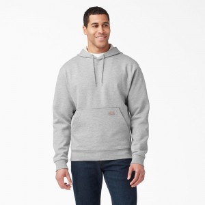 Grey Dickies Midweight Fleece Men's Hoodie | 275-FXLNQV