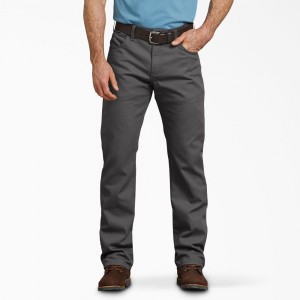 Grey Dickies Regular Fit Duck Men's Pants | 346-IXOTKQ