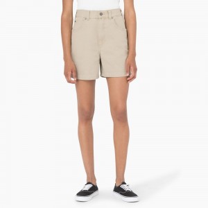 Grey Dickies Regular Fit Duck Women's Shorts | 296-MINBST