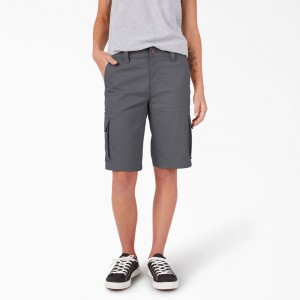 Grey Dickies Relaxed Fit Cargo Women's Shorts | 931-DMPKAJ