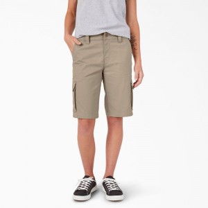 Grey Dickies Relaxed Fit Cargo Women's Shorts | 485-CTLDSN