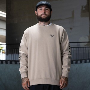 Grey Dickies Ronnie Sandoval Relaxed Fit Men's Sweatshirt | 203-RTWZOH