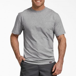 Grey Dickies Short Sleeve Men's T-Shirt | 523-SRLKOC