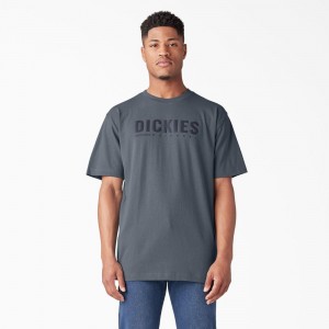 Grey Dickies Short Sleeve Workwear Graphic Men's T-Shirt | 986-UVMNHI