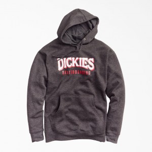 Grey Dickies Skateboarding Fleece Men's Hoodie | 950-ZUDRXN