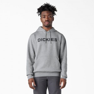 Grey Dickies Skateboarding Graphic Men's Hoodie | 574-NXJHLE