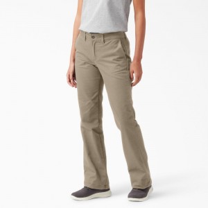 Grey Dickies Slim Fit Bootcut Women's Pants | 608-BYDFQU