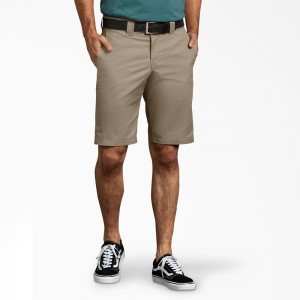 Grey Dickies Slim Fit Work Men's Shorts | 721-QUMKNW