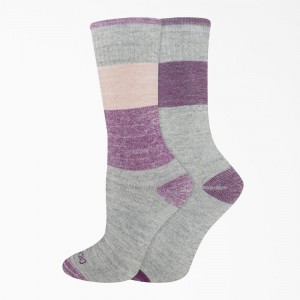 Grey Dickies Thermal Crew 2-Pack Women's Socks | 243-VPAIHY