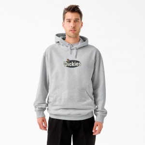 Grey Dickies Tom Knox Graphic Men's Hoodie | 205-HXTJYU