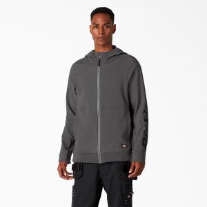 Grey Dickies Ultimate ProTect Zip Men's Hoodie | 921-LZFGHQ