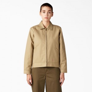 Khaki Dickies Insulated Eisenhower Women's Jacket | 269-VBMHRW