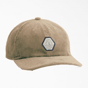 Khaki Dickies Low Pro Corduroy Men's Cap | 847-PVEZBC