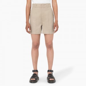 Khaki Dickies Phoenix Women's Shorts | 763-CABHEM