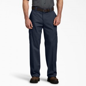 Navy Dickies FLEX Relaxed Fit Men's Cargo Pants | 564-NFACJL