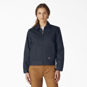 Navy Dickies Insulated Eisenhower Women's Jacket | 397-VYFOKG