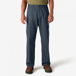 Navy Dickies Loose Fit Men's Cargo Pants | 354-ZEBRUS