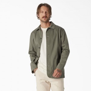 Olive Dickies 1922 Herringbone Men's Jacket | 083-HJFXTW