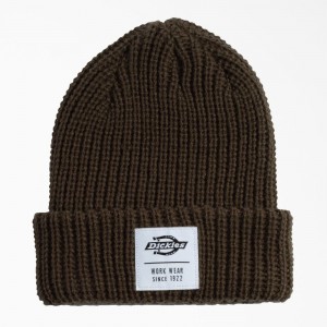 Olive Dickies Cuffed Fisherman Men's Beanie | 063-ZUTYFE