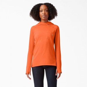 Orange Dickies Cooling Performance Sun Women's T-Shirt | 704-EGCRTO