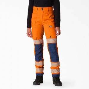 Orange Dickies Hi Vis High Rise Women's Pants | 450-KMEGFY