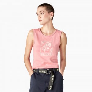 Pink Dickies Graphic Women's Tank Top | 096-YGIHLS