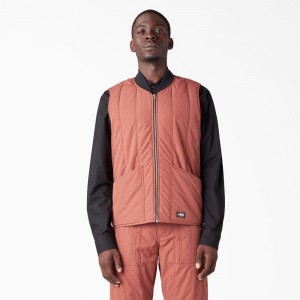 Pink Dickies Premium Collection Quilted Men's Vest | 716-MTLUJE