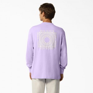 Purple Dickies Oatfield Long Sleeve Men's T-Shirt | 608-MDRNLH