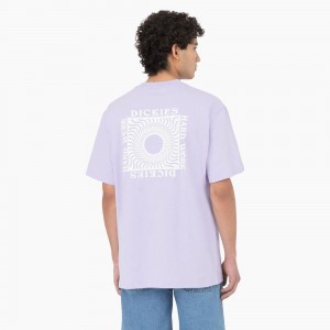 Purple Dickies Oatfield Short Sleeve Men's T-Shirt | 519-EOXWUA