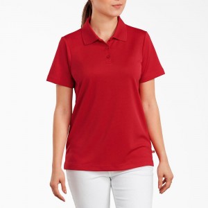 Red Dickies Performance Women's Polo Shirt | 406-WGLFVH