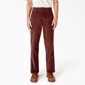 Red Dickies Regular Fit Corduroy Men's Pants | 892-LVWZDB