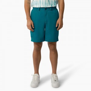 Turquoise Dickies Jackson Regular Fit Cargo Men's Shorts | 102-AMDVIT