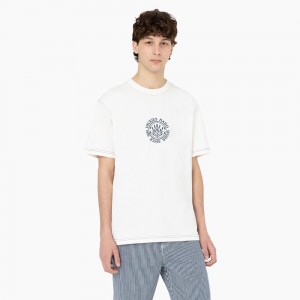 White Dickies Beavertown Short Sleeve Men's T-Shirt | 429-WHMDGU