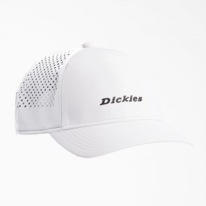 White Dickies Low Pro Athletic Trucker Men's Hat | 617-VQFJAD