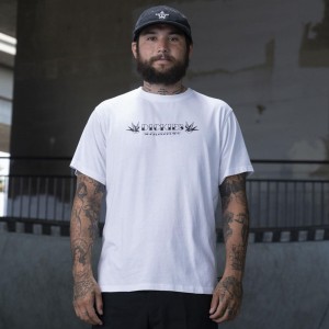 White Dickies Ronnie Sandoval Photo Men's T-Shirt | 042-RSQIDX