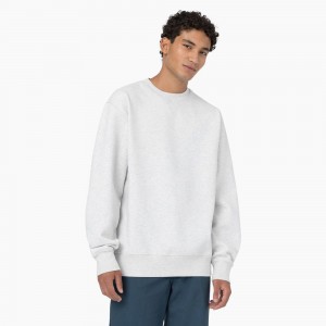 White Dickies Summerdale Men's Sweatshirt | 587-DHILBU