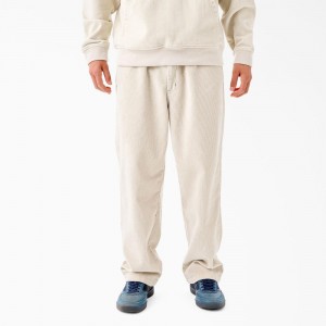 White Dickies Tom Knox Corduroy Men's Work Pants | 506-QDMPSF